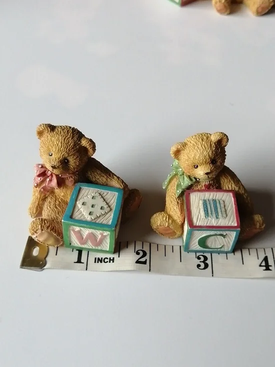Vintage Cherished Teddies Alphabet Block Figurines (5) - Picture 10 of 11